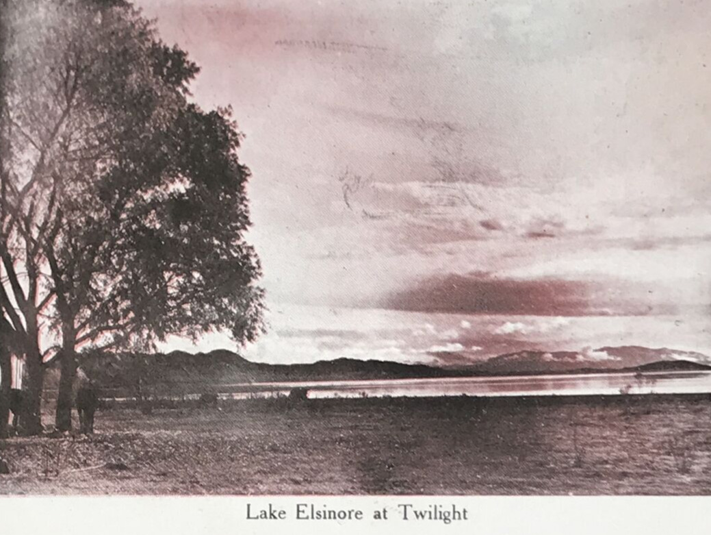 Antique c1905 Lake Elsinore at Twilight California Postcard 2606 Lakeside View