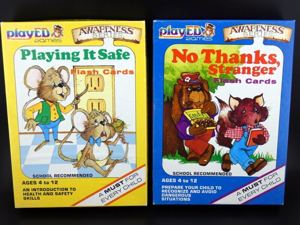 Vintage 1986 PlayEd Games Awareness Series Flash Cards Lot