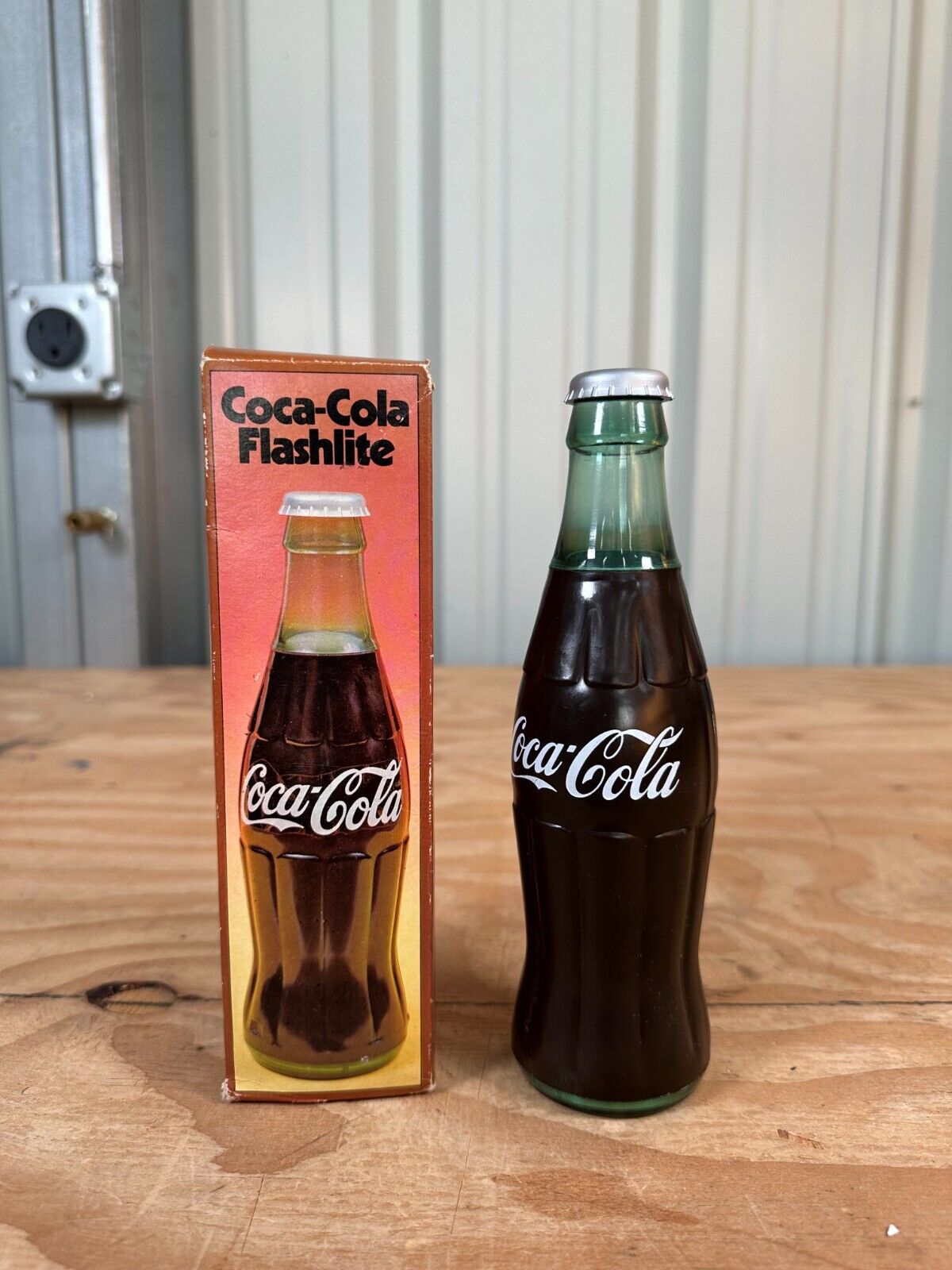 Vintage Coca Cola Flashlite Plastic Bottle in Original Box 1980s Working