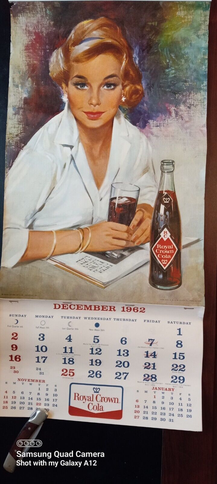 1963 Royal Crown Cola RC Cola Calendar With Full 13 Month Pad
