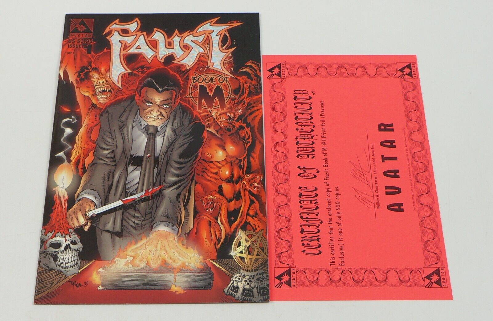 Faust: Book of M #1 VF/NM Previews Exclusive prism foil variant w COA (only 500)