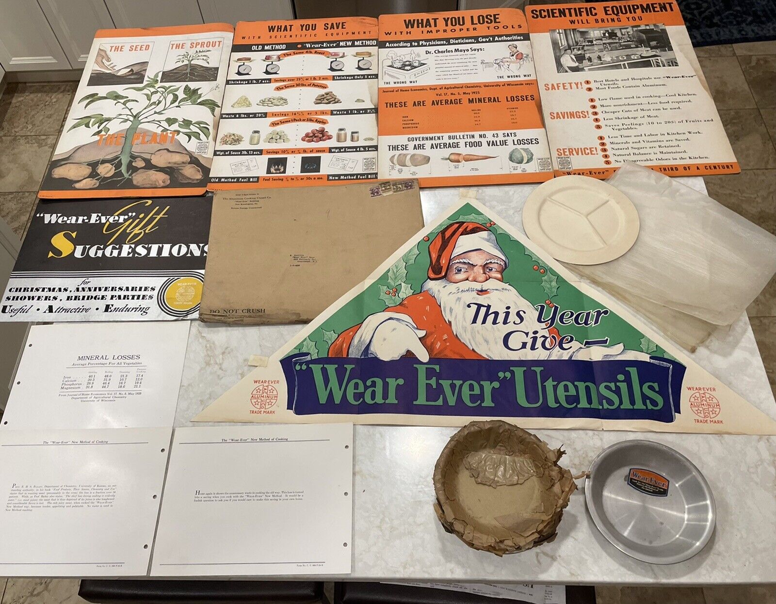 HUGE LOT Salesman Sample Advertising 1920s-30s Sign Folio WEAR-EVER Cookware Pan