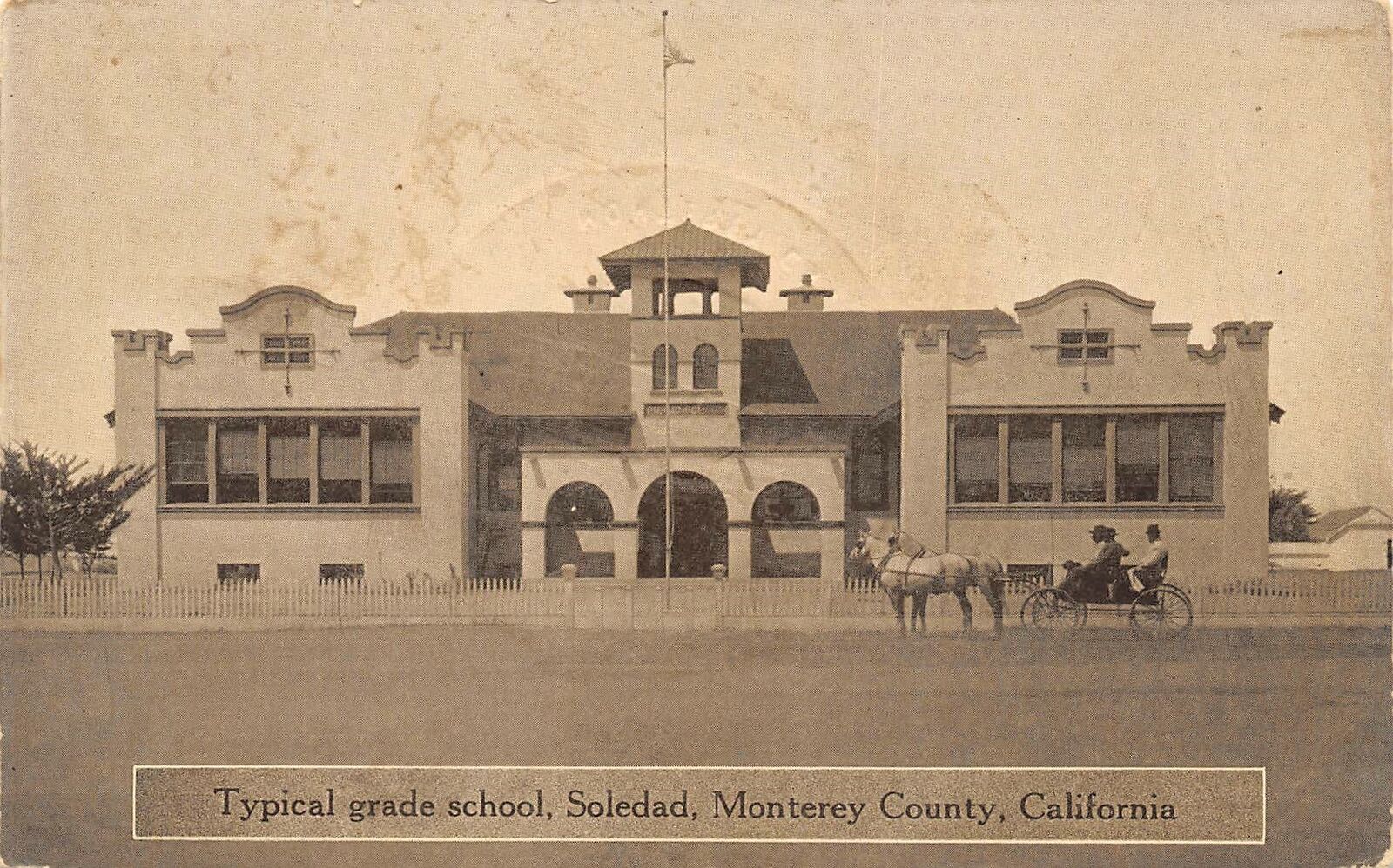 SOLEDAD California US USA postcard Monterey County Grade school impression