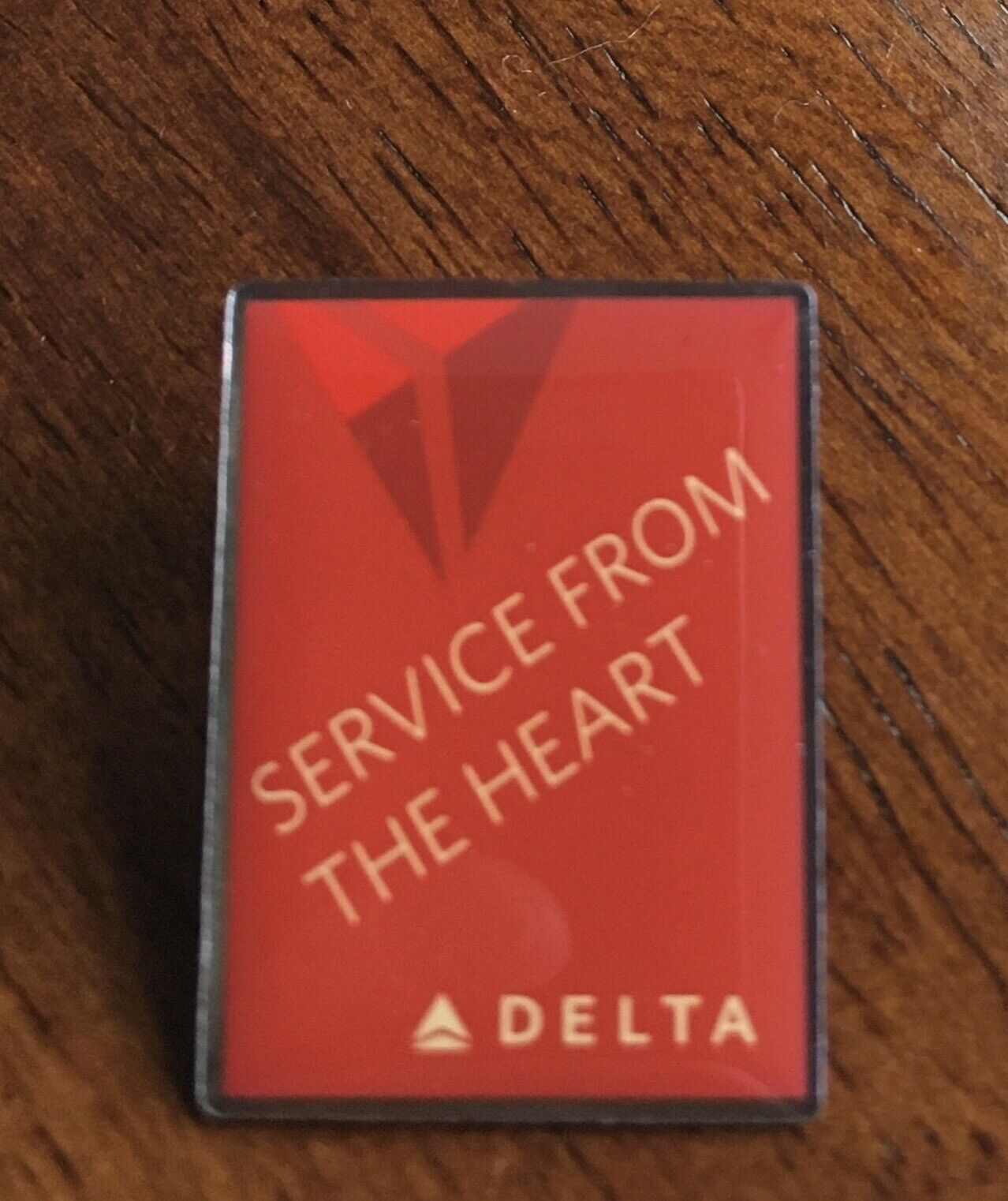 Vintage Delta Air Lines Service From The Heart Advertising Logo Widget Lapel Pin