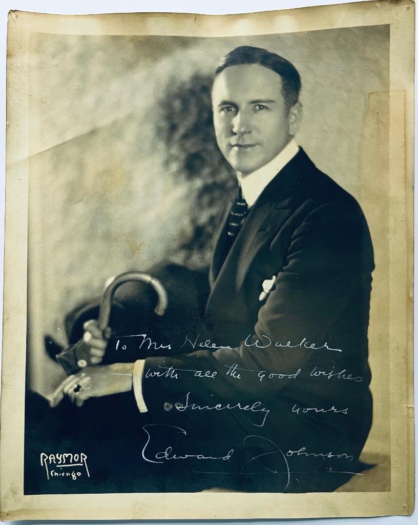 OLD ca. 1920 PHOTOGRAPH w AUTOGRAPH EDWARD JOHNSON CHICAGO OPERA TENOR by RAYMOR