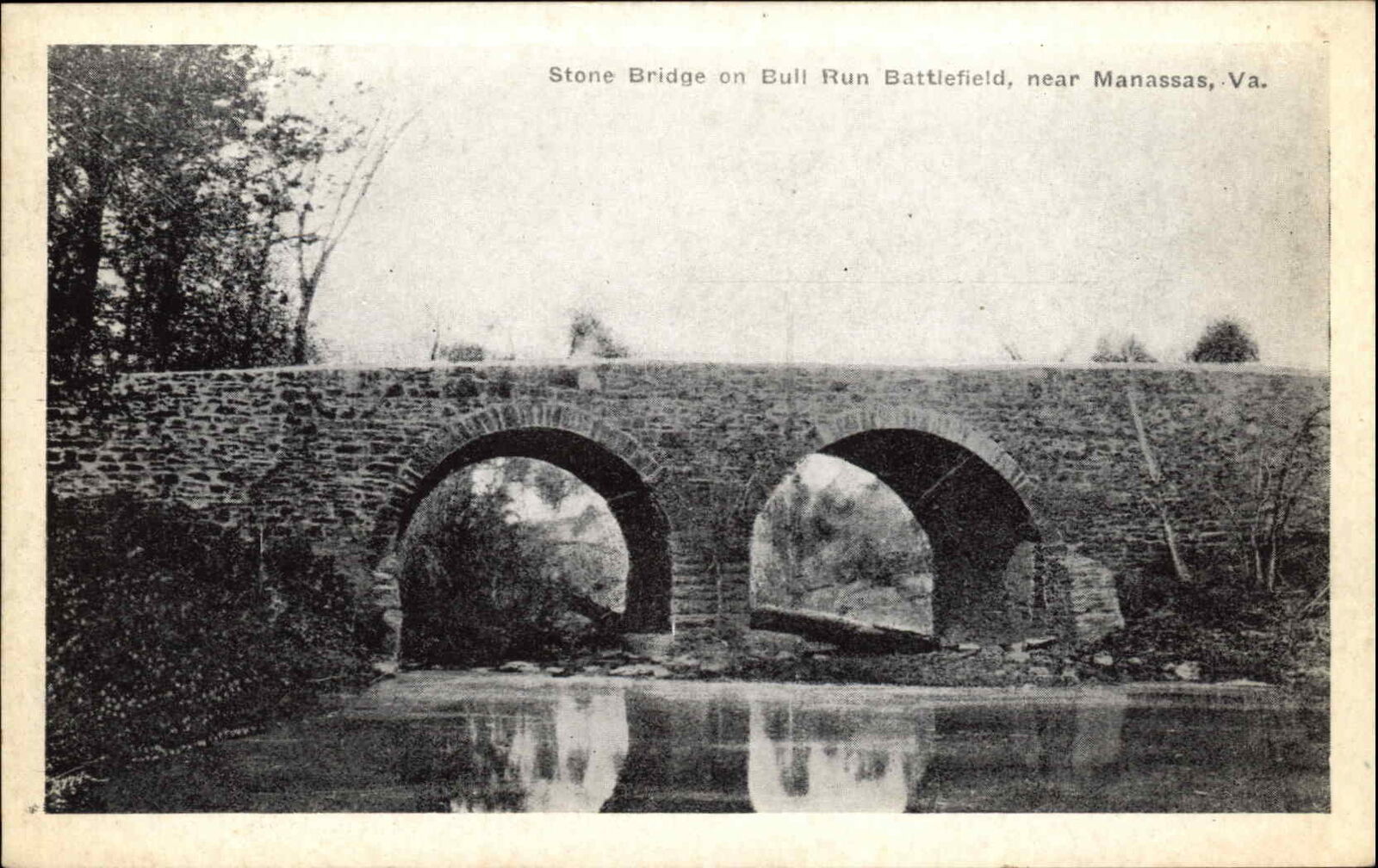 Manassas Virginia VA Civil War Bull Run Battlefield Stone Bridge Vintage PC