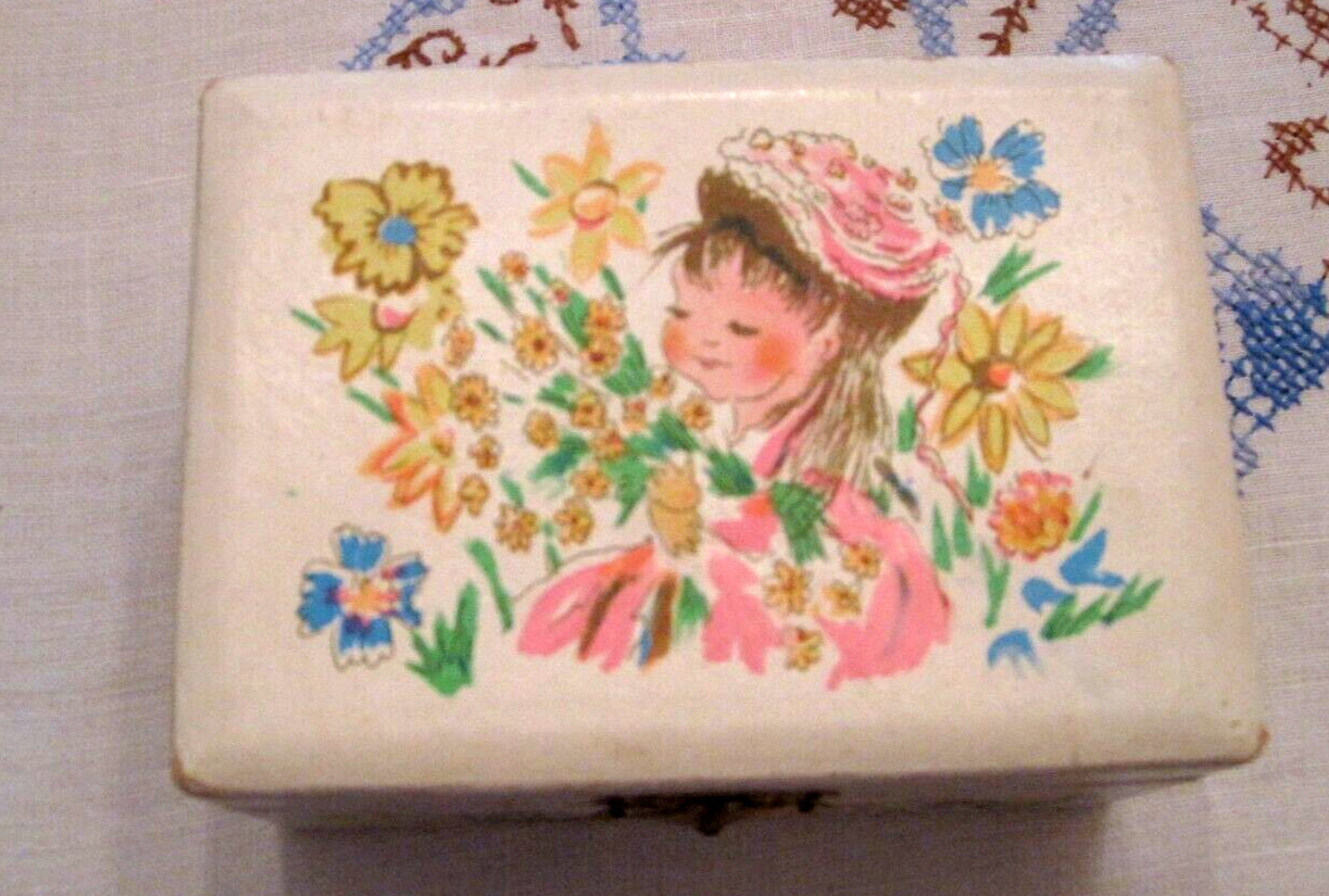 VINTAGE 1960S TWIRLING BALLERINA WIND-UP HINGED JEWELRY BOX: made in Japan