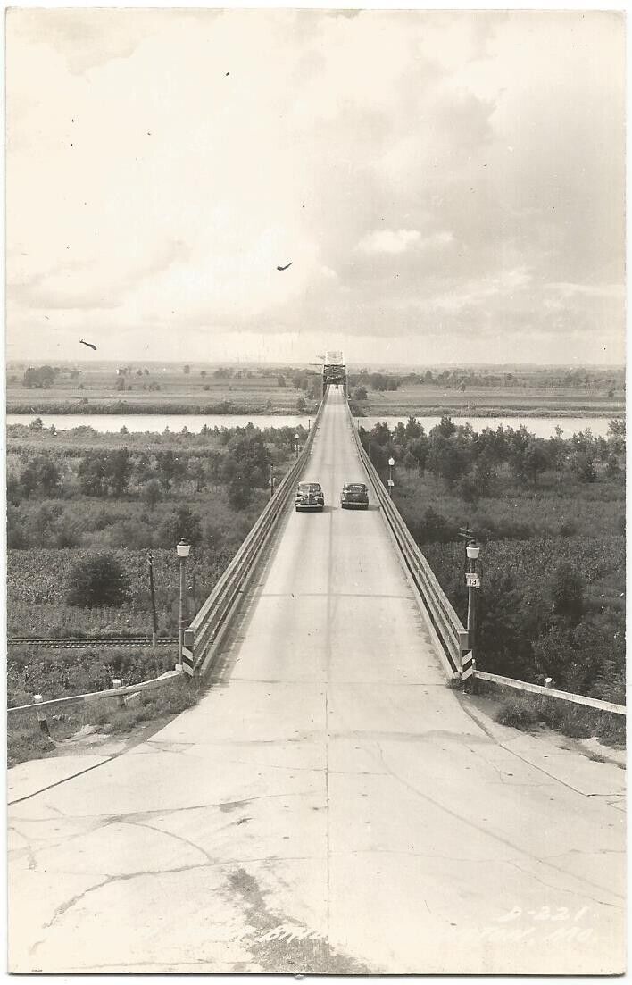 Lexington Missouri MO ~ Mississippi River Bridge RPPC Real Photo 1940\'s