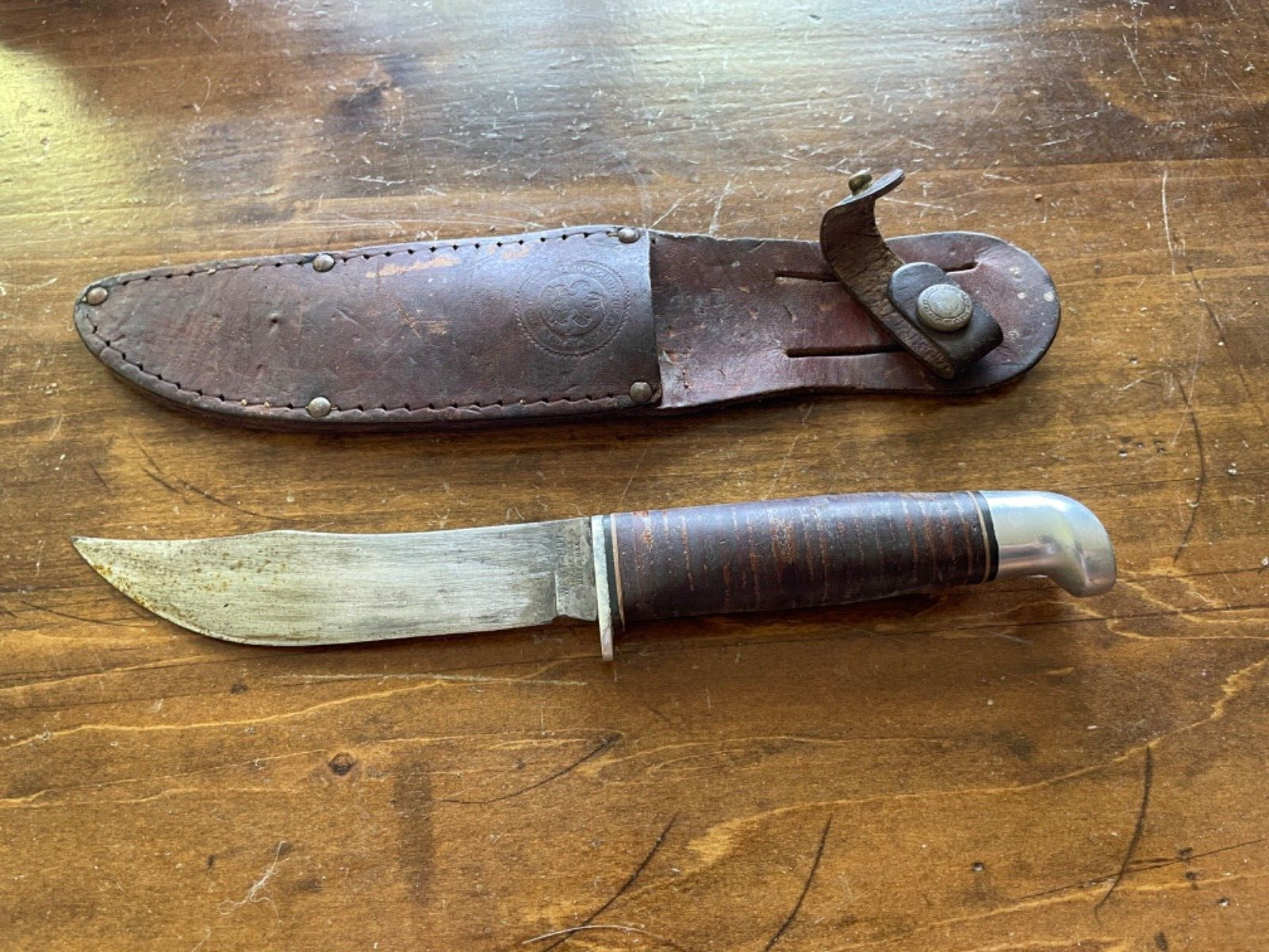 Vintage West-Cut Boulder CO. Fixed blade with BSA Boy Scout Sheath--1098.24