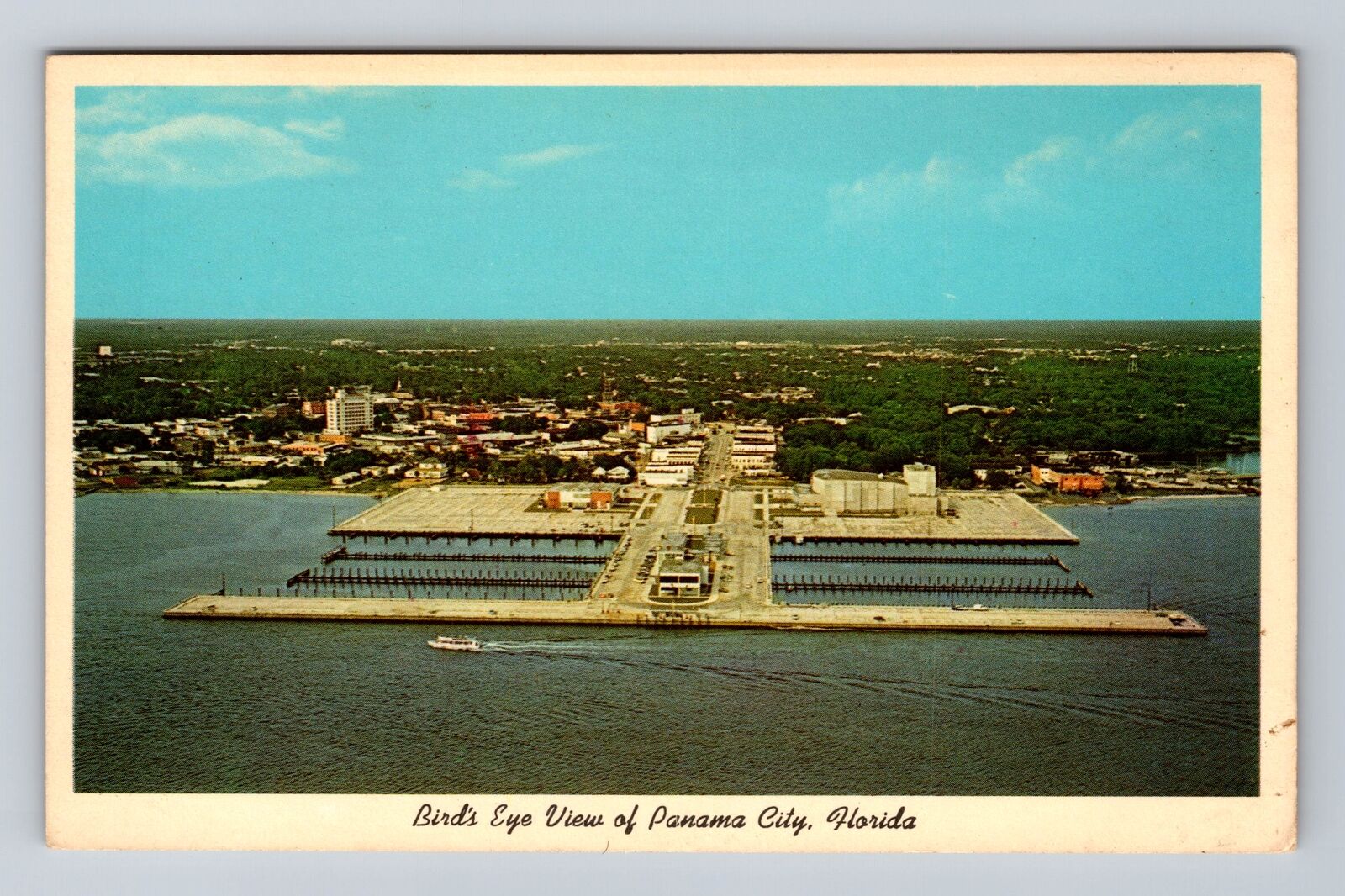 Panama City FL-Florida, Birds Eye View Marina, Auditorium, Vintage Postcard