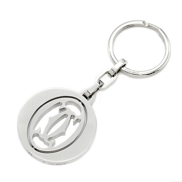 Cartier Double C Rotary Key Ring Og000024 Stainless Steel Women Women\'S Men Men\'