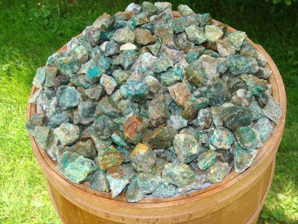 1000 Carat Lots of Unsearched Natural Chrysocolla Rough + FREE faceted Gemstone