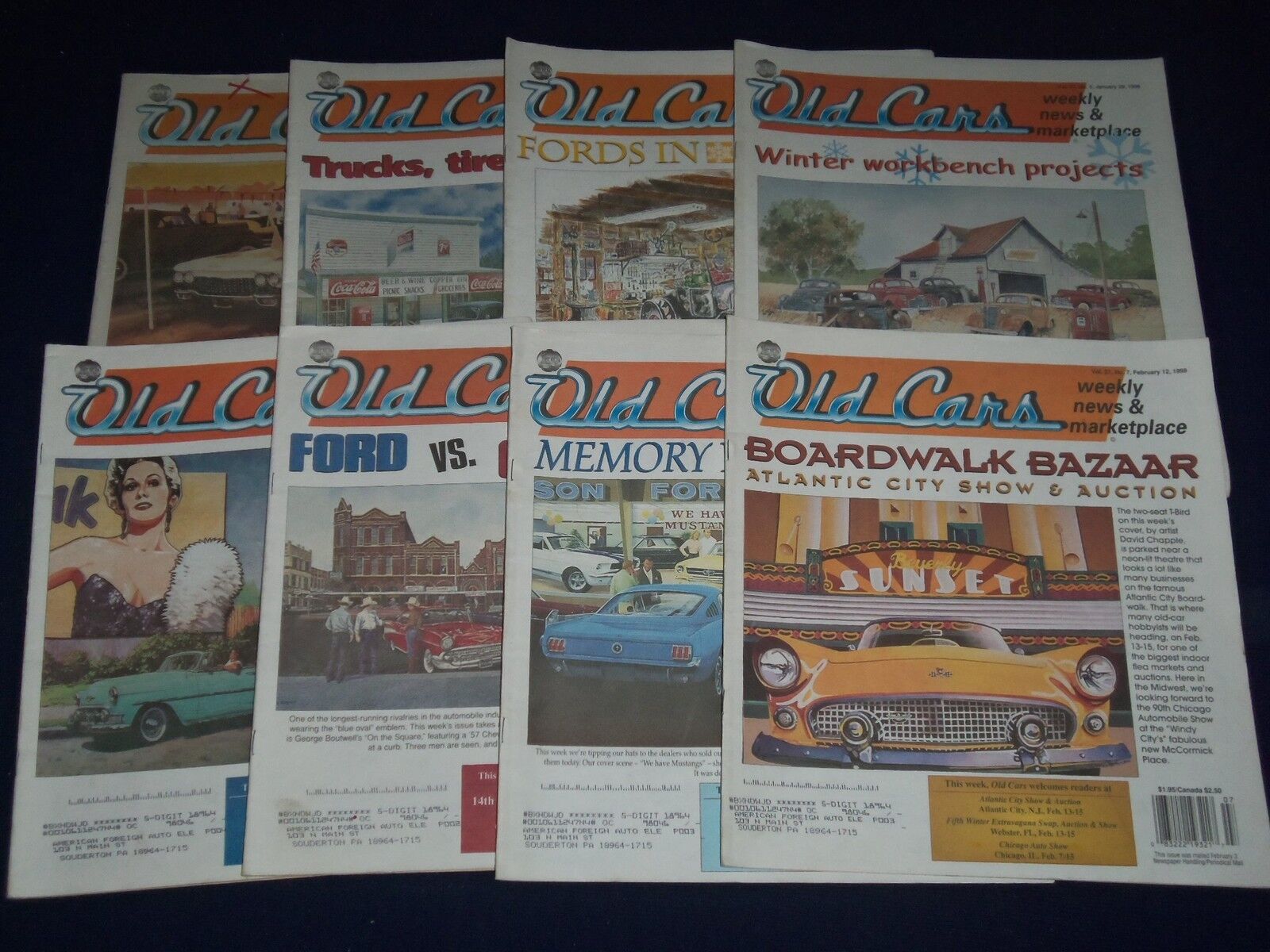 1998 OLD CARS WEEKLY NEWS & MARKETPLACE LOT OF 43 - PHOTOS + ADS - O 2297