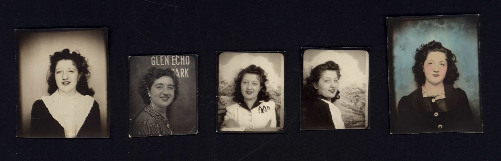 lot of FIVE Sample or PHOTO BOOTH Pictures  WOMAN all scanned & Cropped details