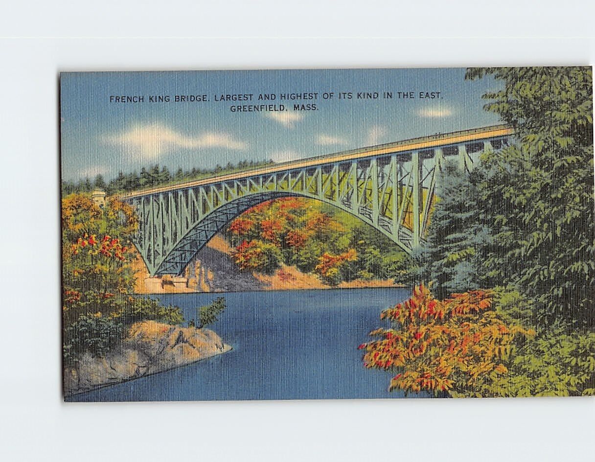 Postcard French King Bridge Greenfield Massachusetts USA