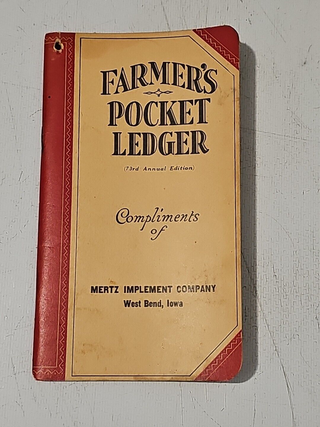 Vintage 1939-40 John Deere Farmers Pocket Ledger West BEND Iowa