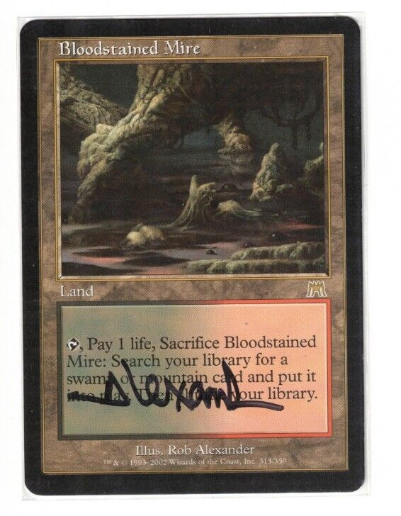MTG✨Artist Signed BLOODSTAINED MIRE✨Onslaught MINT Rare SAC/FETCH LAND