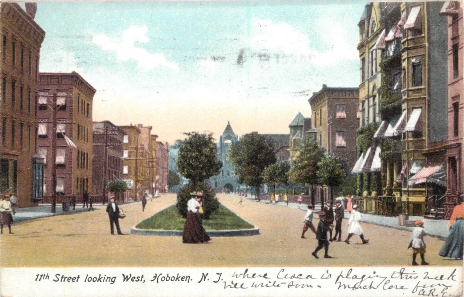 A View Of Eleventh Street, Looking West, Hoboken, New Jersey NJ 1906