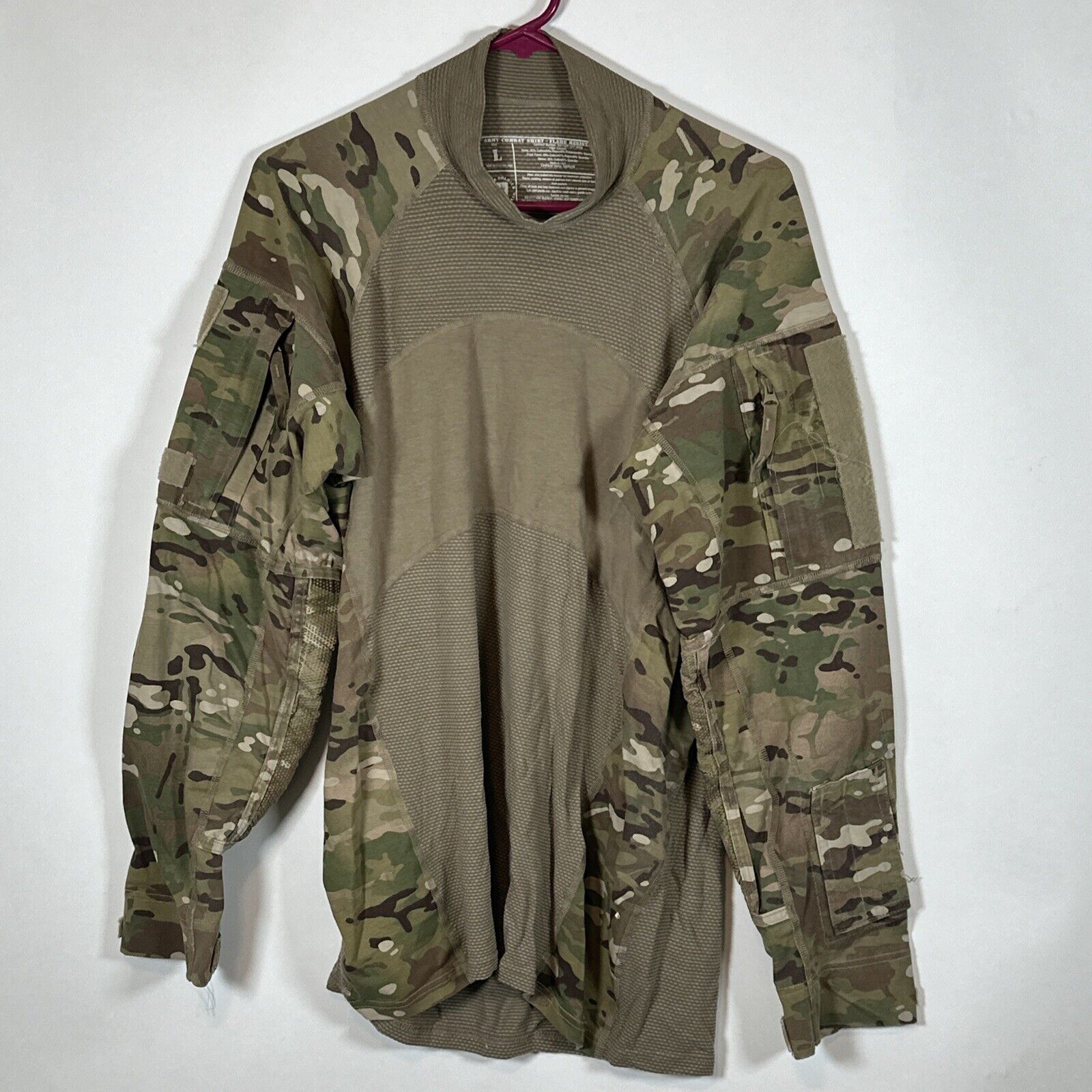Army Combat Shirt Multicam Flame Resistant Crew Neck Zip Pockets Size Large L