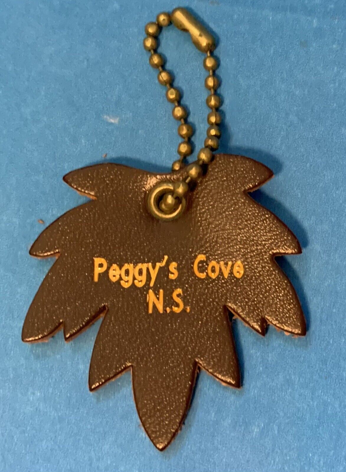 Vintage Leather Peggy\'s Cove Key Ring