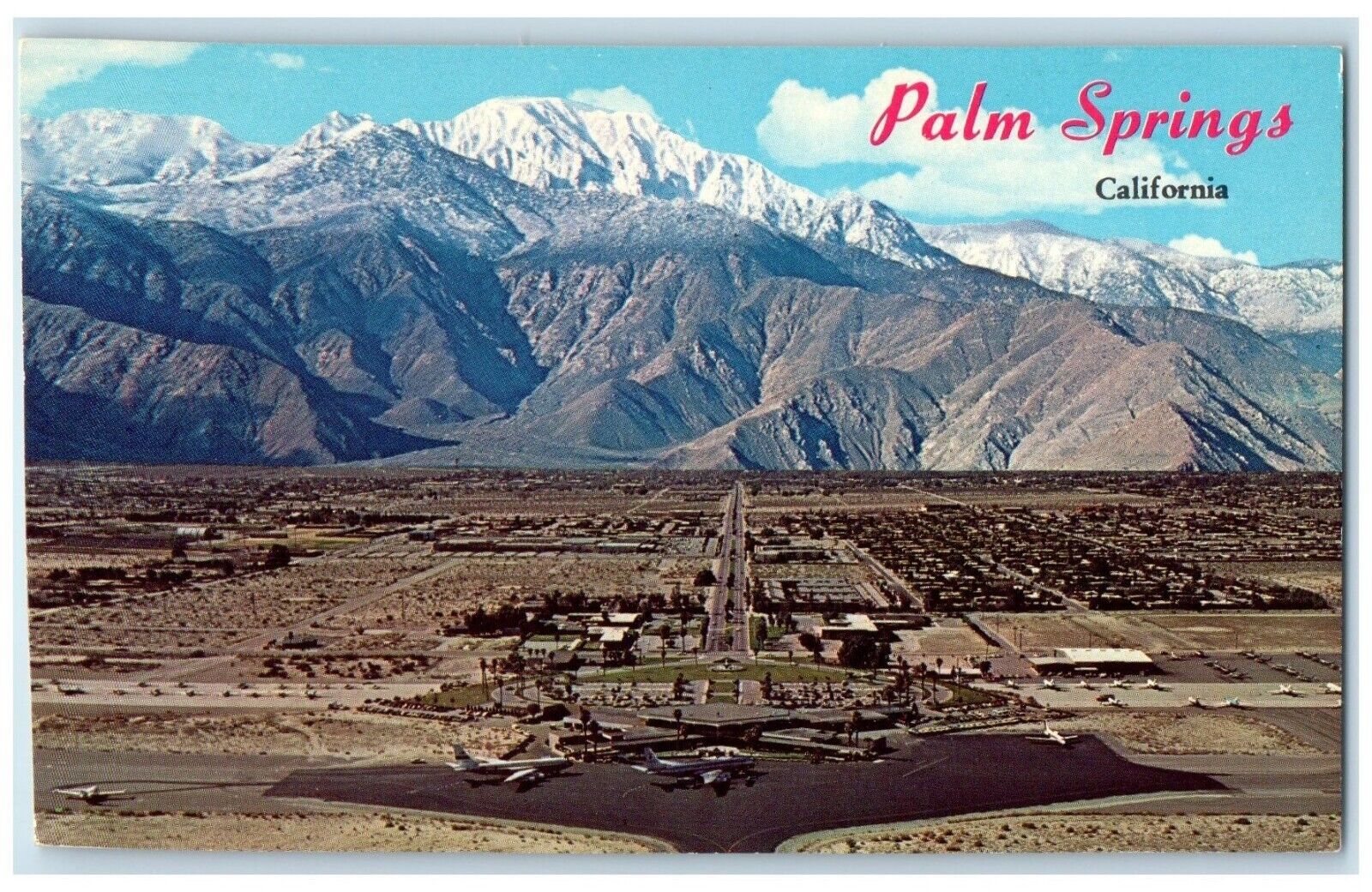 c1960 Aerial View Photo Palm Springs Mt San Jacinto California Unposted Postcard