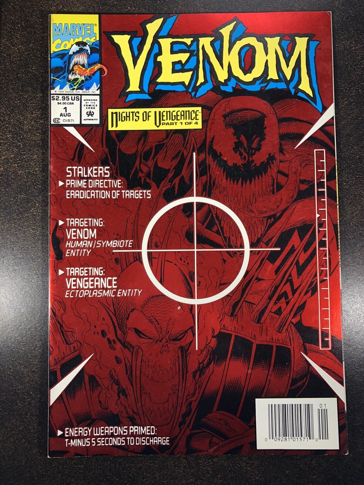 Venom Nights Of Vengeance 1 Marvel Comics 1994 Aug 1 Newsstand Red Foil Cover