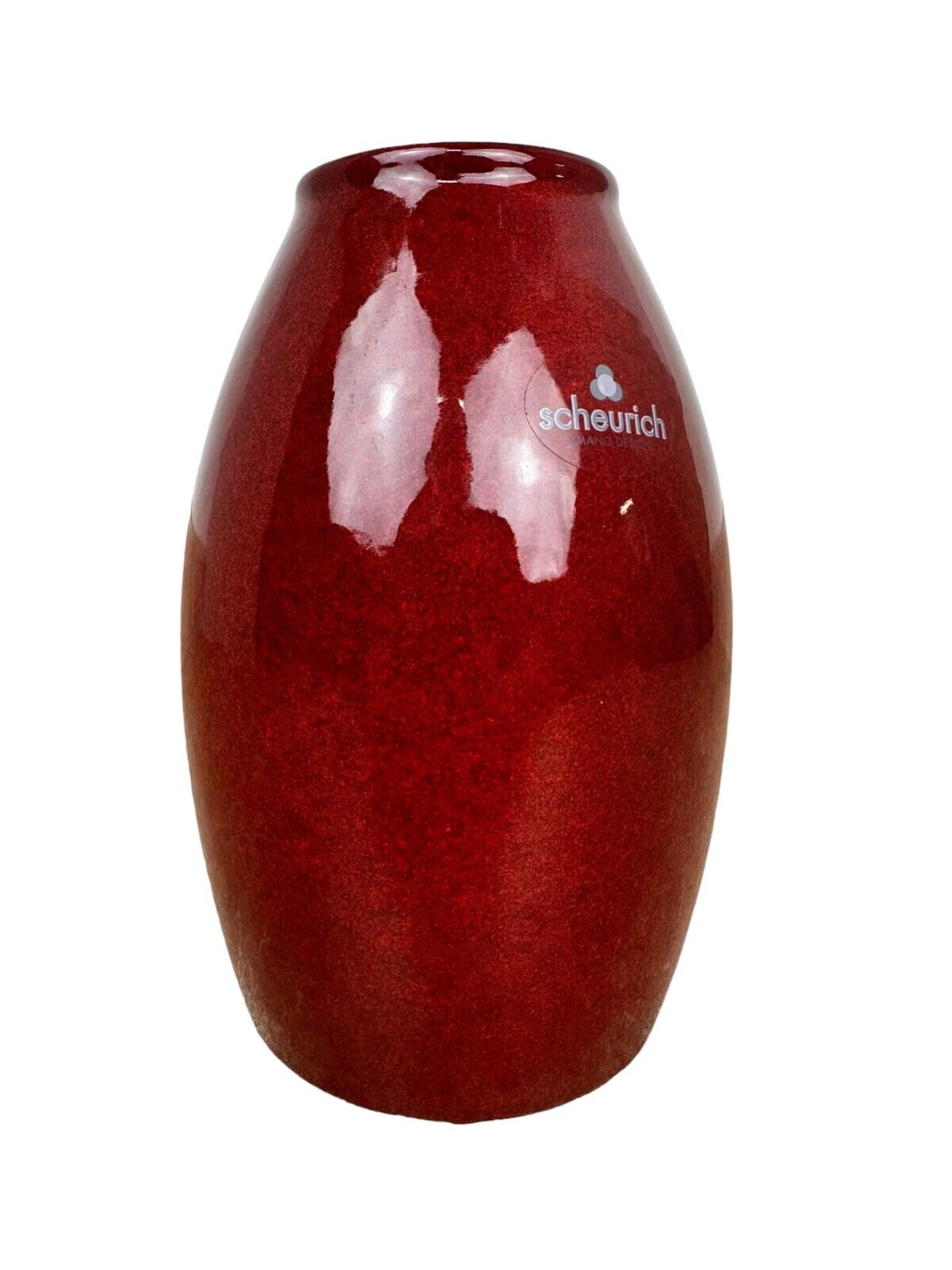 Vintage Scheurich Bullet Vase Oxblood Red Clay Germany 7.25\