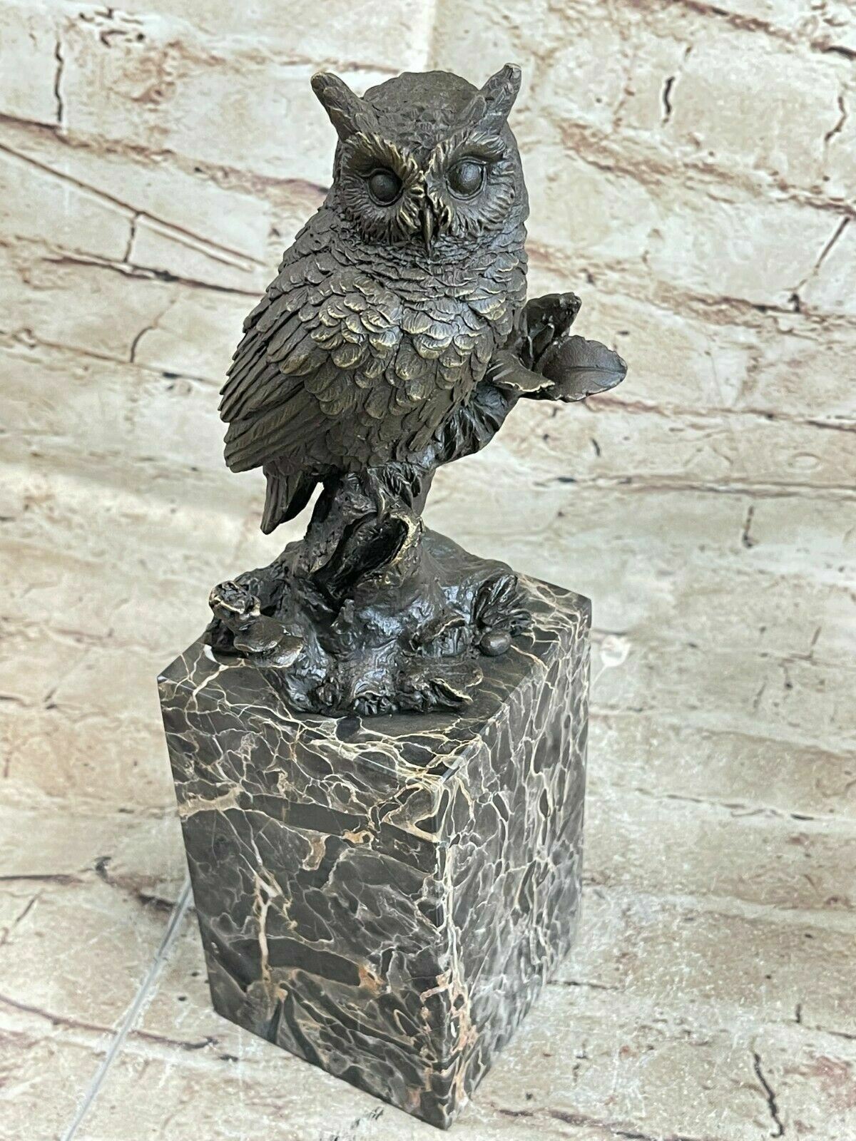 Art Nouveau Style Statue Sculpture Owl Bird Wildlife Art Deco Style Bronze Sale