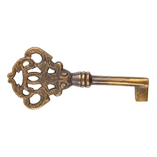 Key Solid Brass Antique Skeleton Key Hand Aged Fancy Key | KY-9HAB 
