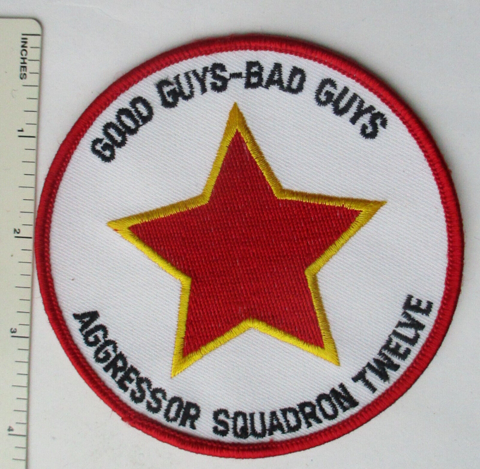 Original Vintage US NAVY VFC-12 AGGRESSOR SQUADRON 12 PATCH Good Guys Bad Guys