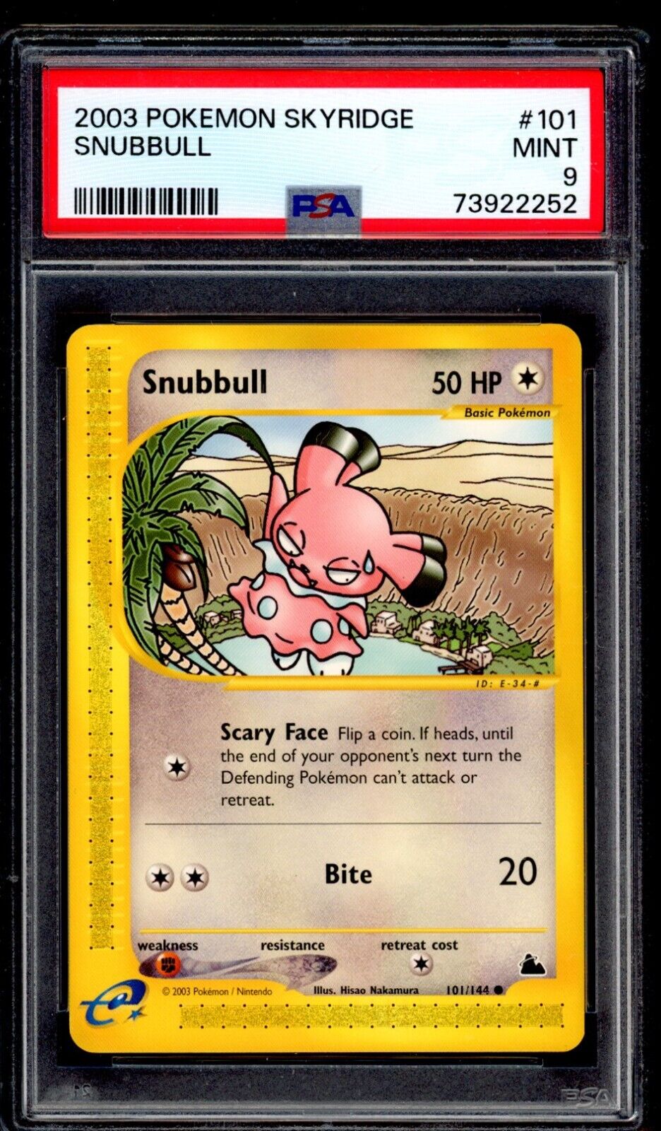 PSA 9 Snubbull 2003 Pokemon Card 101/144 Skyridge