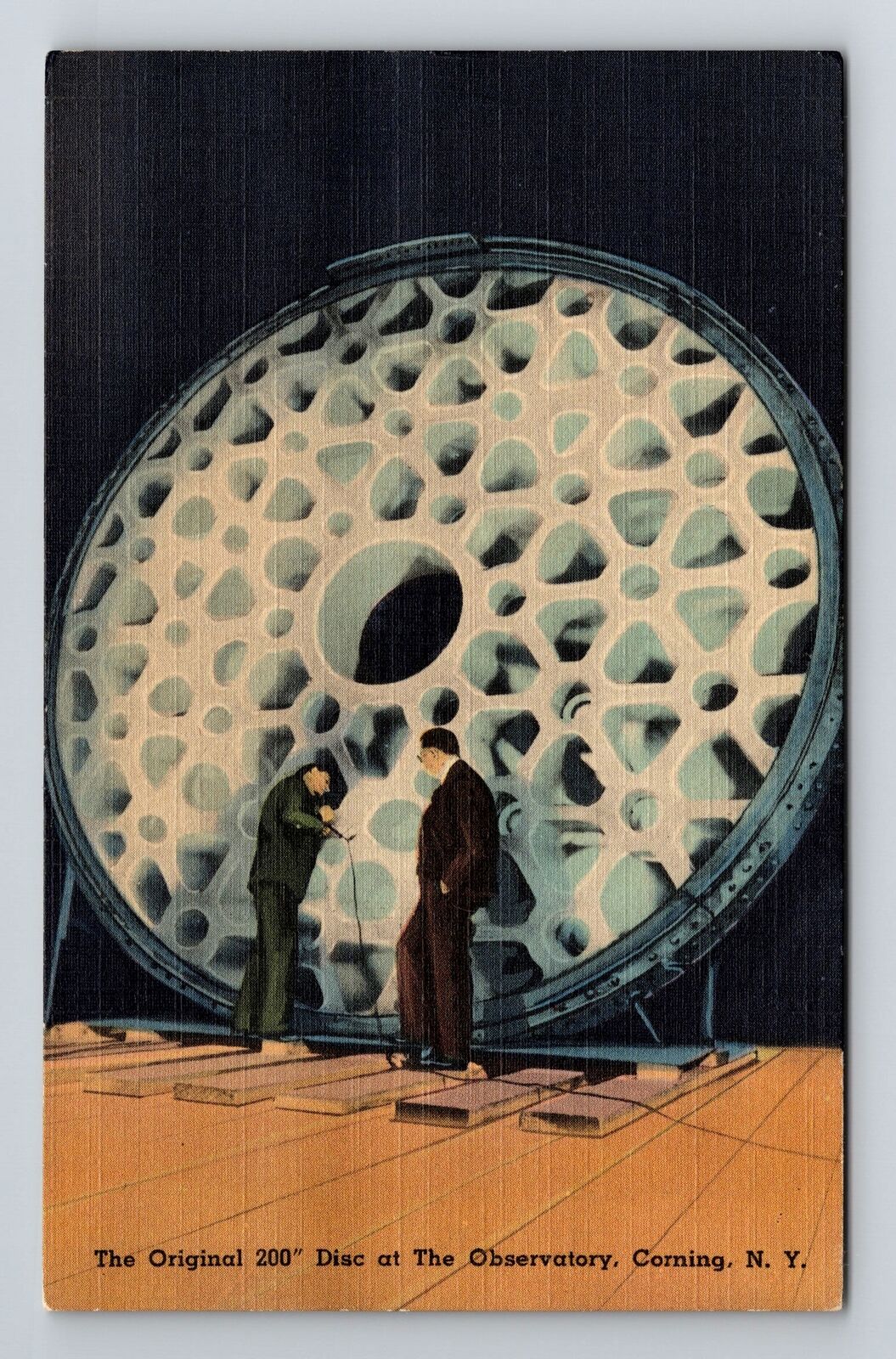 Corning NY-New York, Original 200 Disc At Observatory, Antique Vintage Postcard