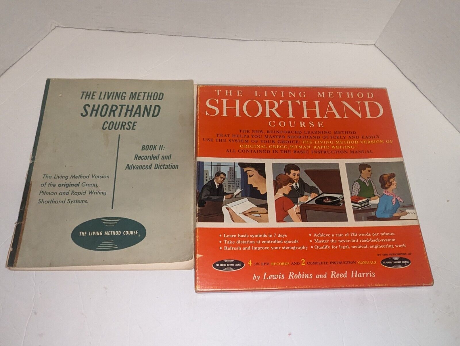 Living Method Vintage 1960 Shorthand Course 4 Records & Living Method Shorthand