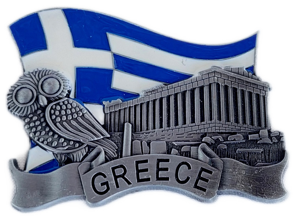 New I Love Athen Fridge metal Magnet Greece flag Athens Parthenon Acropolis gray