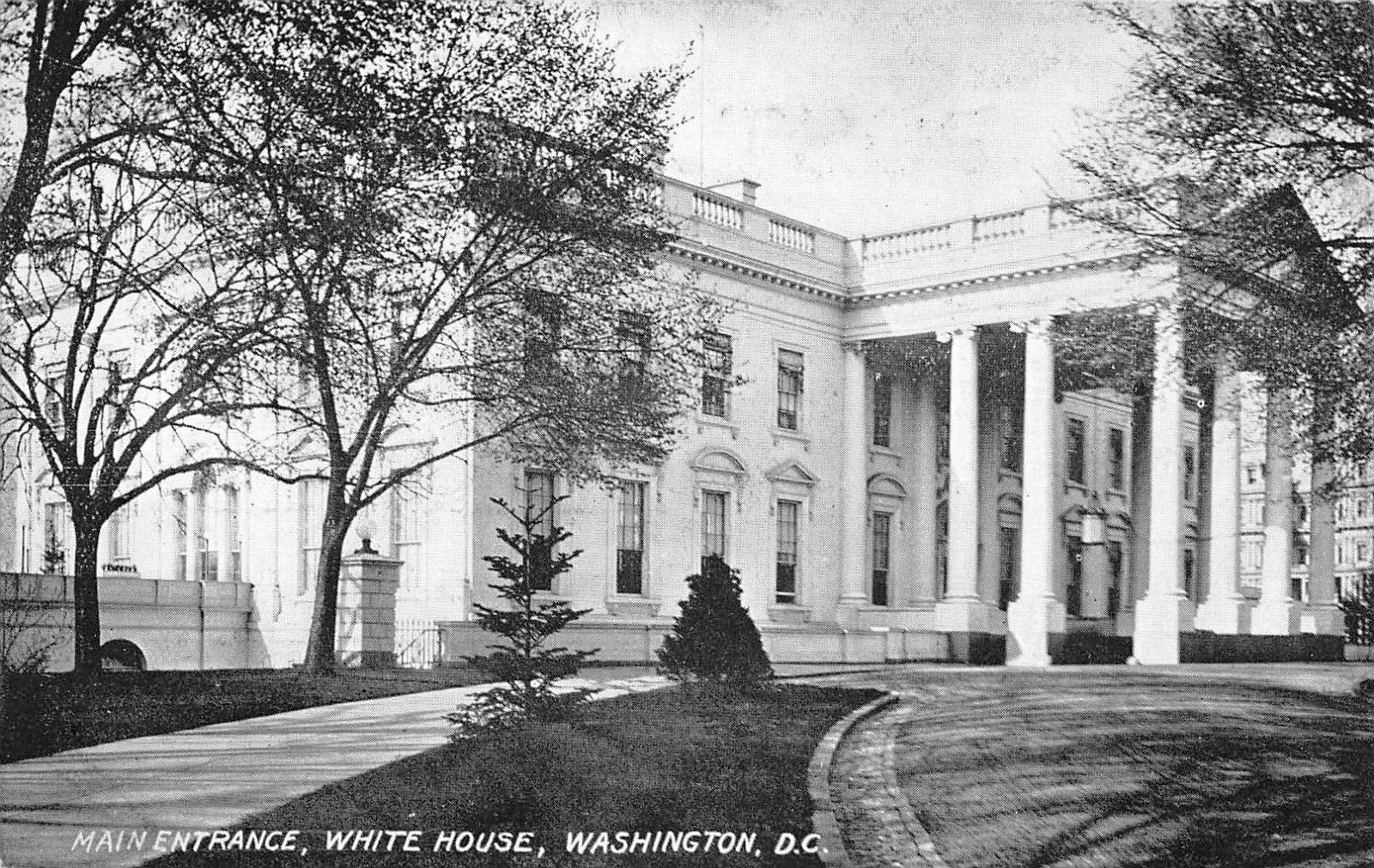 White House Main Entrance Washington I & M Ottenheimer Postcard
