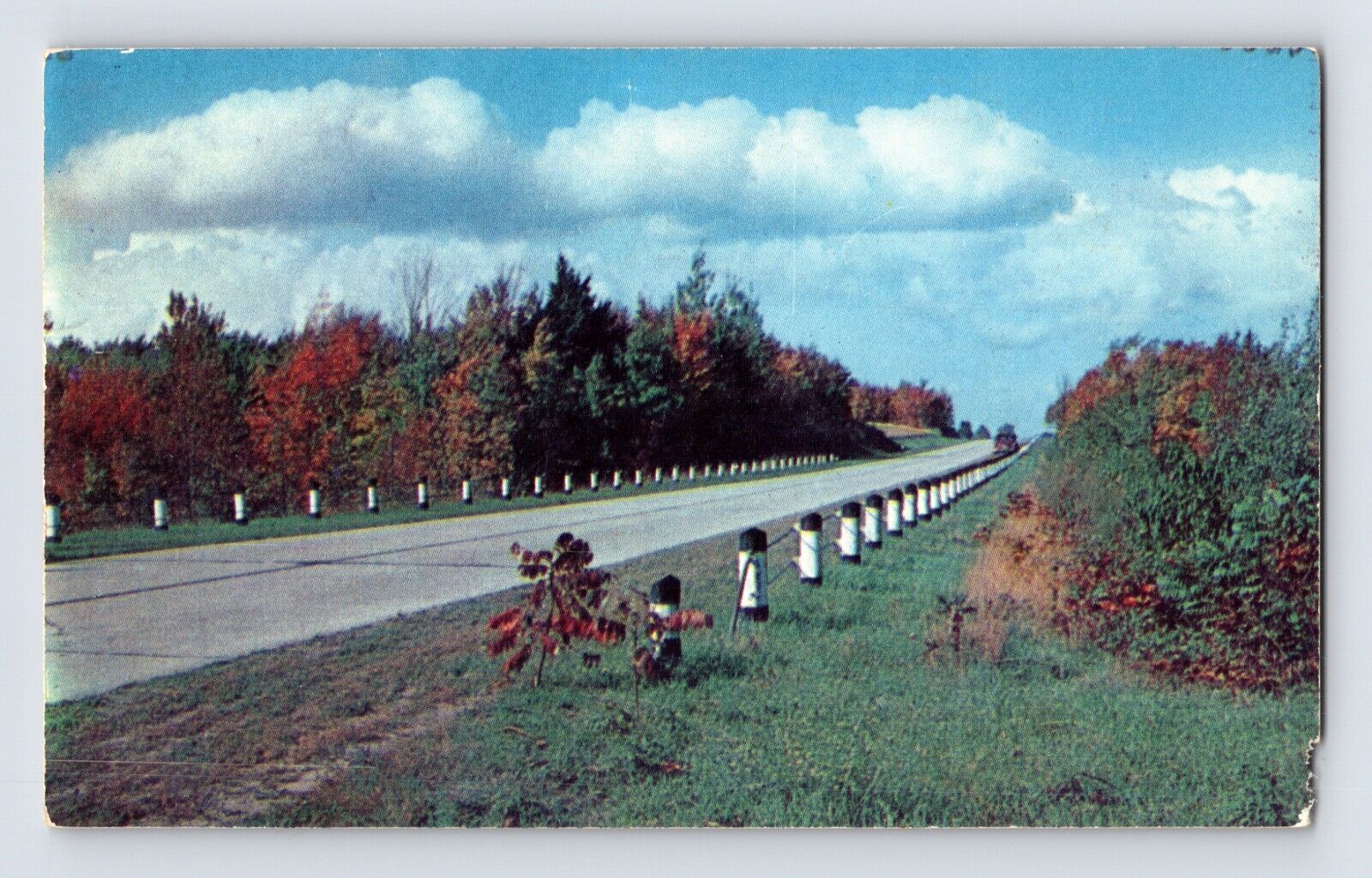 Postcard Iowa Storm Lake IA Road Highway 1960s Unposted Chrome
