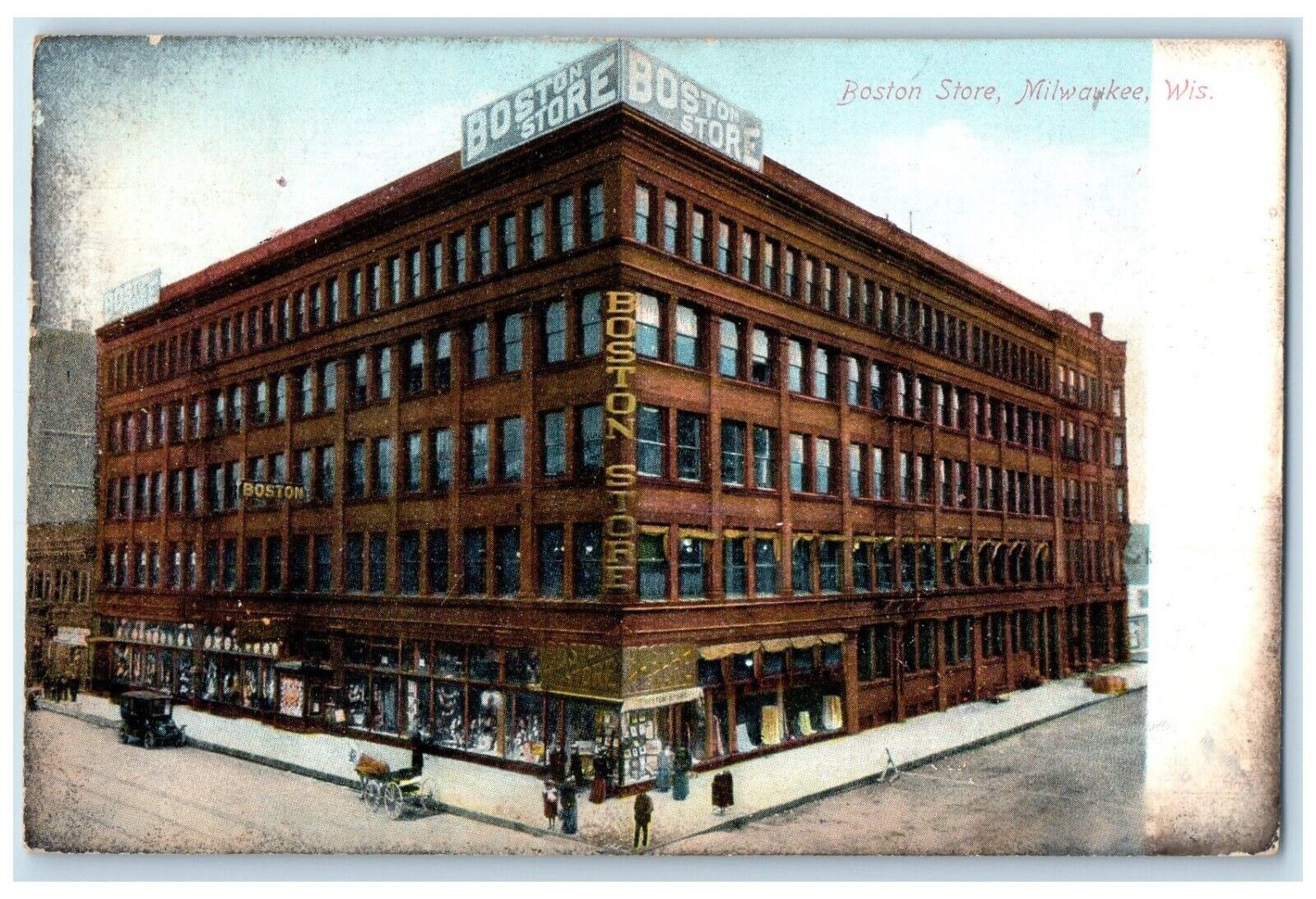 1908 Exterior View Boston Store Milwaukee Wisconsin  WI Antique Vintage Postcard