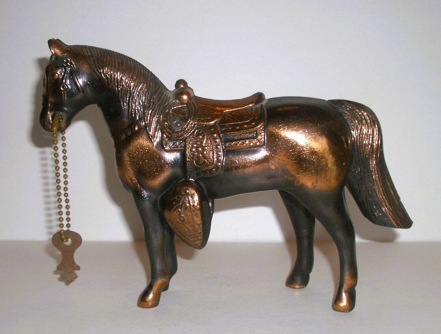 Vtg 40s/50s Bronze Pot Metal Western Carnival Horse Still Bank Stallion 7\