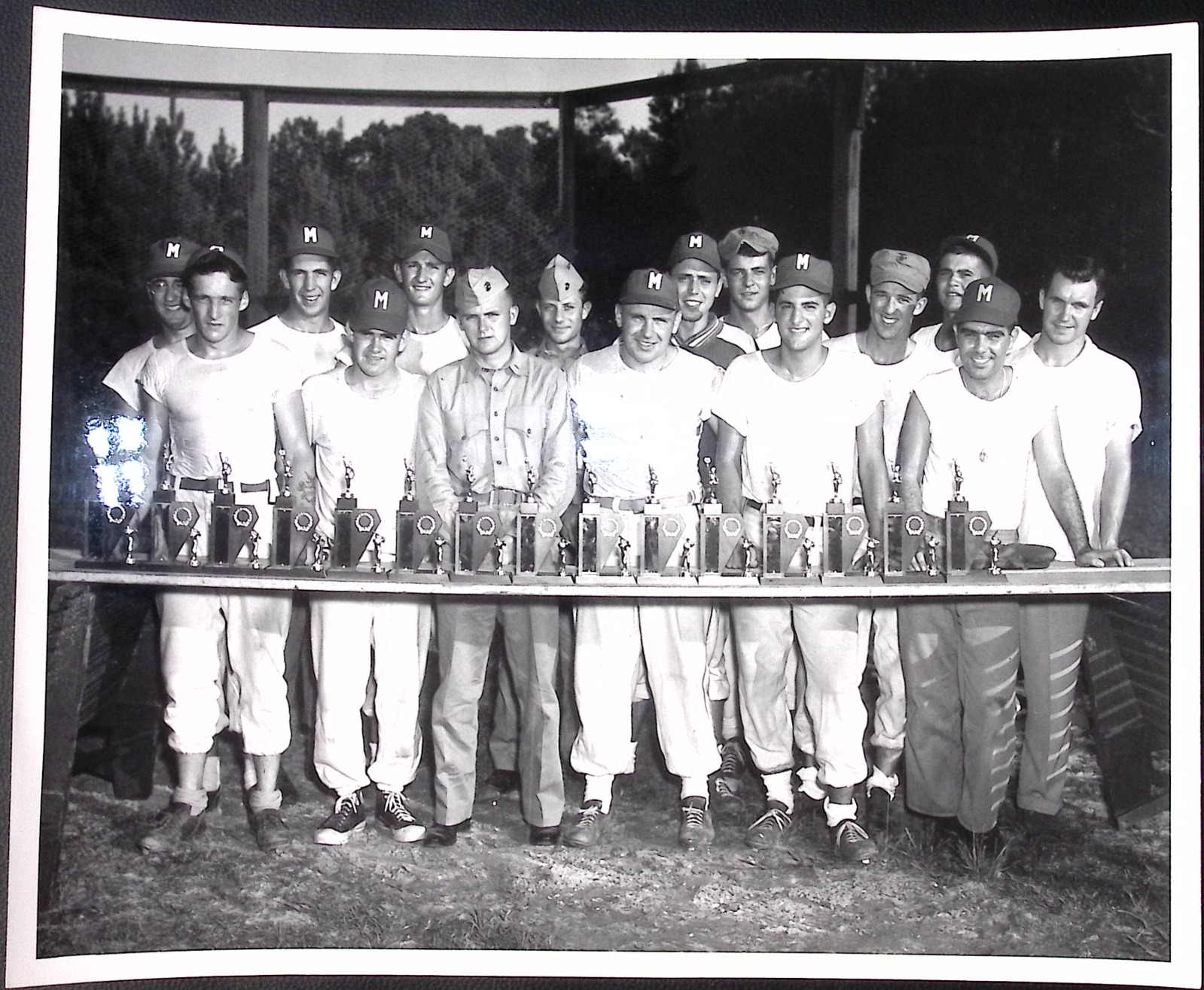1953 Camp Lejune Baseball Team Champions Trophies USMC Marine Corps 8 x10