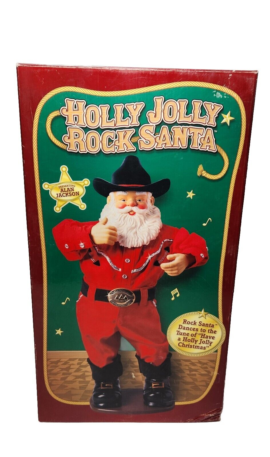 Holly Jolly Rock Santa Dancing Santa Great Condition 1999 Vintage Christmas 
