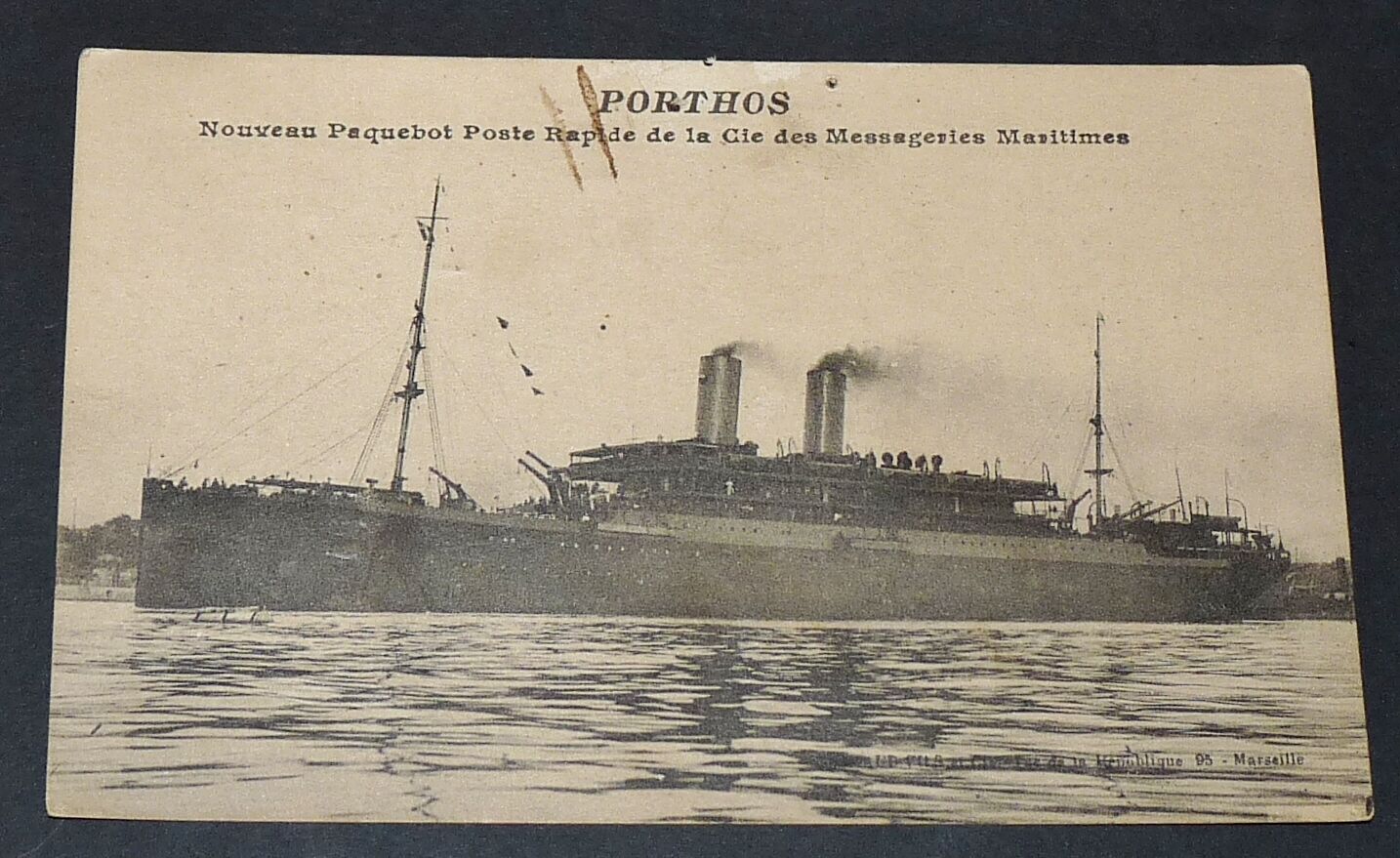 1914 CPA POSTCARD SHIP POST PORTHOS MARITIME MESSENGERS
