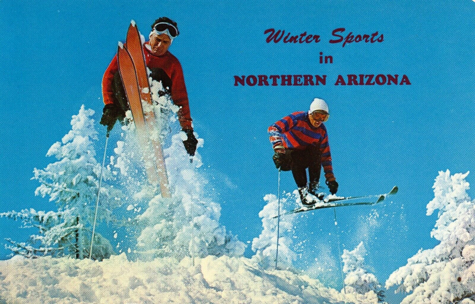 Winter Sports in Northern Arizona skiing vintage unposted