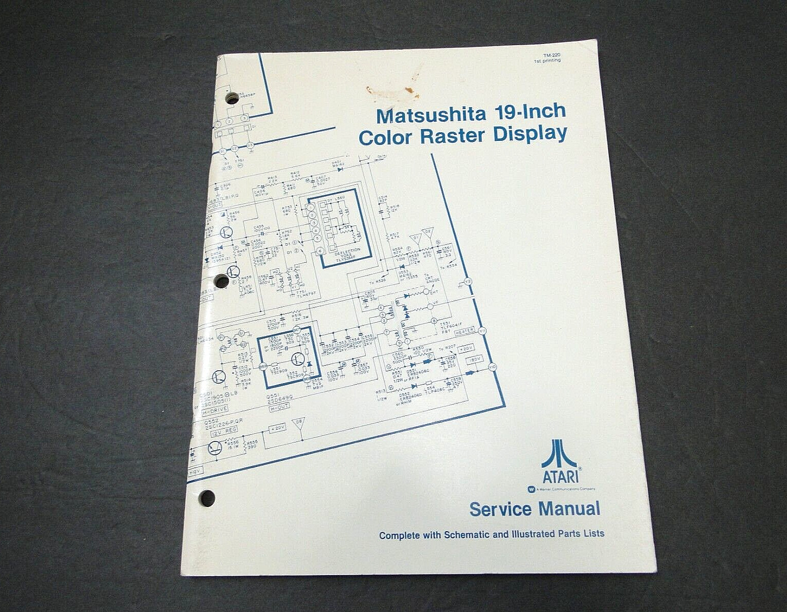 Vintage 1982 Matsushita 19-Inch Color Raster Service Manual