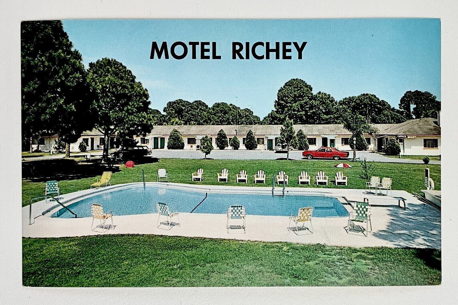 1970s New Port Richey Motel Florida Vintage Travel Postcard Motor Lodge VTG