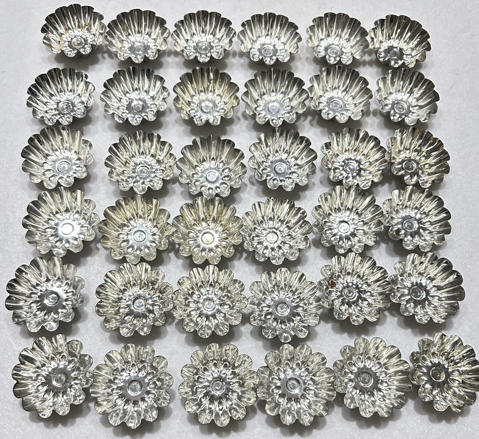 Lot of 36 Mini Tartlet Tart Tins Molds Fluted Vintage All Stamped “Sweden” 2.25”