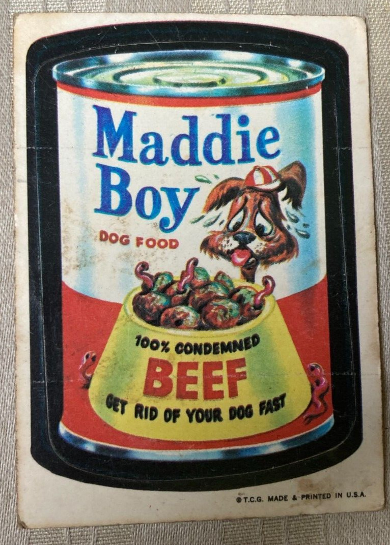Vintage 1973 Topps Wacky Packages 1st Series MADDIE BOY  White Back