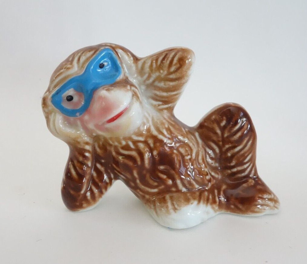 Monkey in Sunglasses Vintage Porcelain Animal Figurine Japan