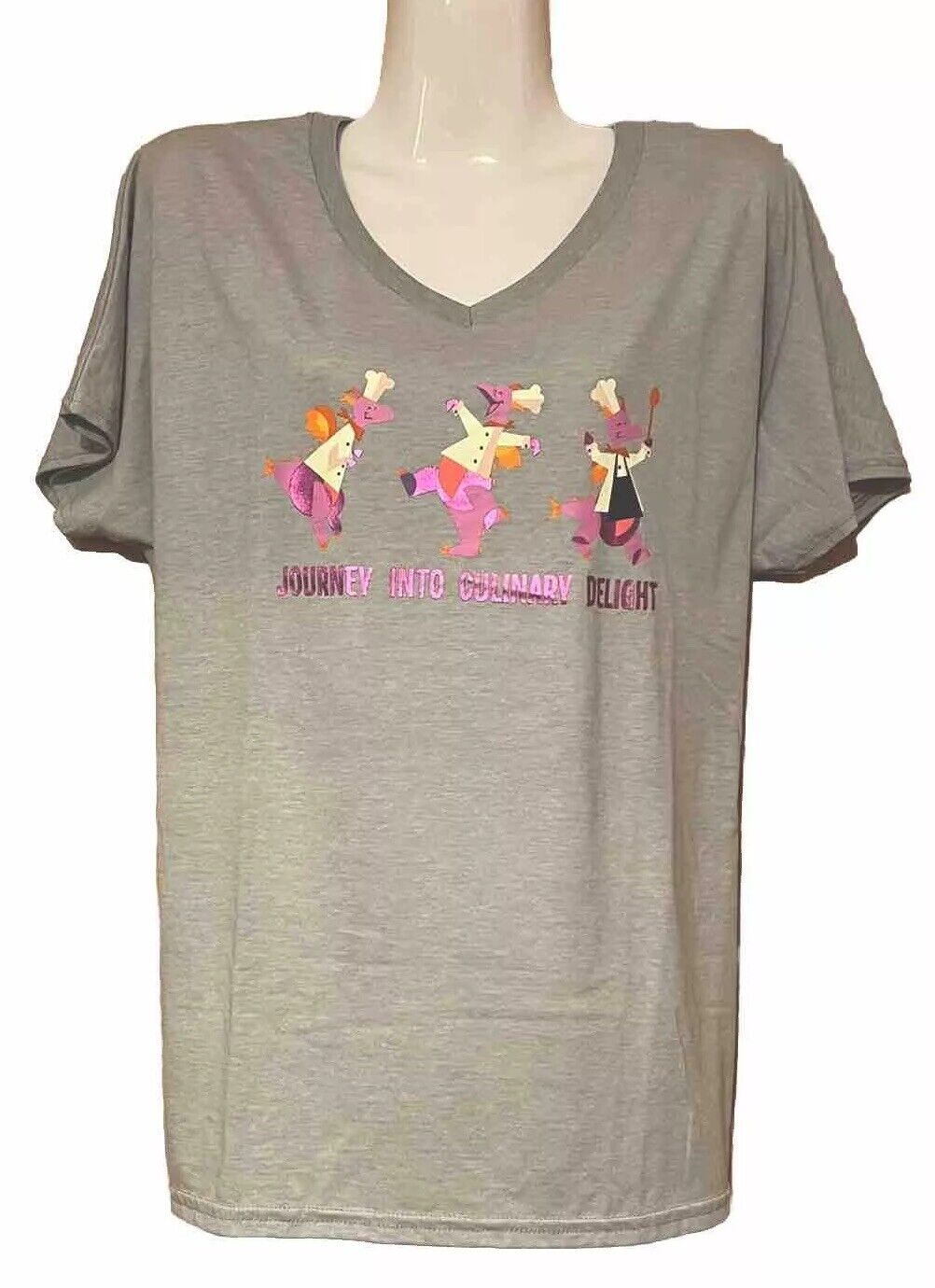NWT EPCOT Food and & Wine Festival 2021 Figment PASSHOLDER Gray T-Shirt Large