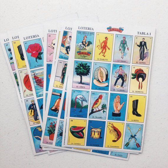Loteria Mexicana.Don Clemente La Original 10 playing boards, 54 playing cards.