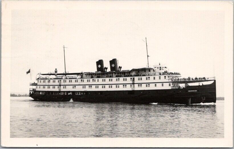Vintage RPPC Real Photo Postcard Steamship \